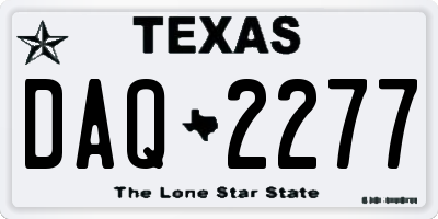 TX license plate DAQ2277