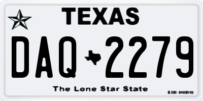 TX license plate DAQ2279