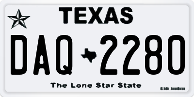 TX license plate DAQ2280