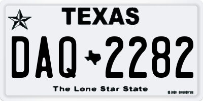 TX license plate DAQ2282