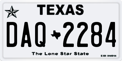 TX license plate DAQ2284