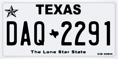 TX license plate DAQ2291