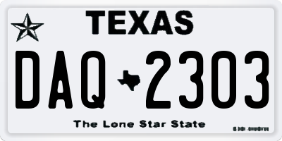 TX license plate DAQ2303