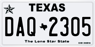 TX license plate DAQ2305