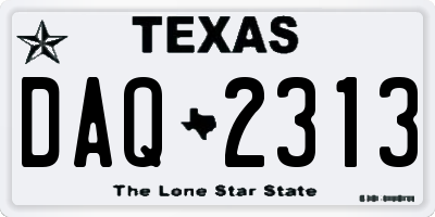TX license plate DAQ2313