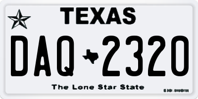TX license plate DAQ2320