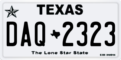 TX license plate DAQ2323
