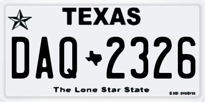 TX license plate DAQ2326