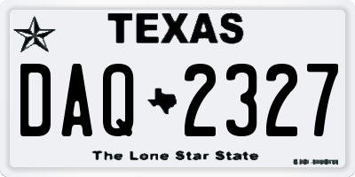 TX license plate DAQ2327
