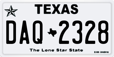 TX license plate DAQ2328