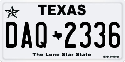 TX license plate DAQ2336