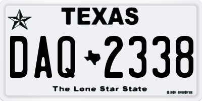 TX license plate DAQ2338