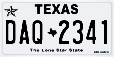 TX license plate DAQ2341