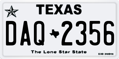 TX license plate DAQ2356