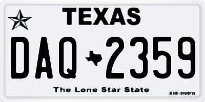 TX license plate DAQ2359
