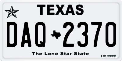 TX license plate DAQ2370