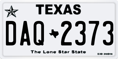 TX license plate DAQ2373