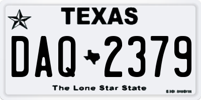 TX license plate DAQ2379