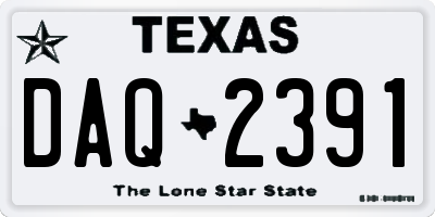 TX license plate DAQ2391