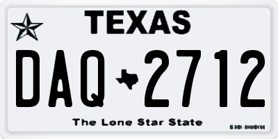 TX license plate DAQ2712