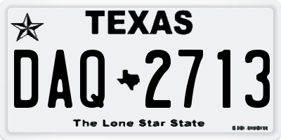 TX license plate DAQ2713