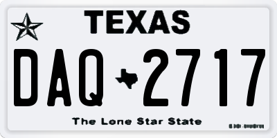 TX license plate DAQ2717