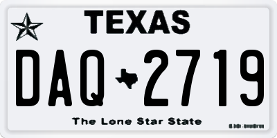 TX license plate DAQ2719