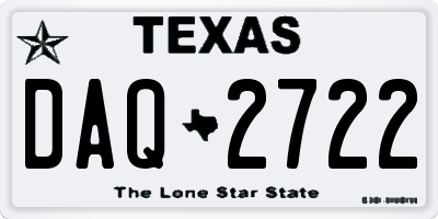 TX license plate DAQ2722