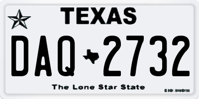 TX license plate DAQ2732