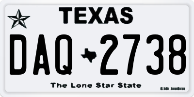 TX license plate DAQ2738