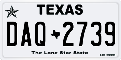 TX license plate DAQ2739