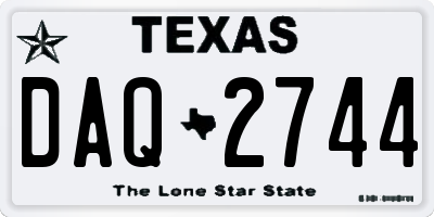 TX license plate DAQ2744