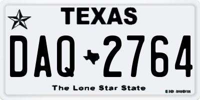 TX license plate DAQ2764