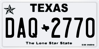 TX license plate DAQ2770