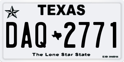 TX license plate DAQ2771