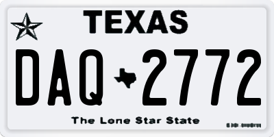 TX license plate DAQ2772