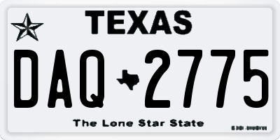 TX license plate DAQ2775