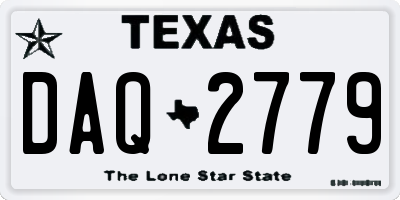 TX license plate DAQ2779