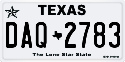 TX license plate DAQ2783