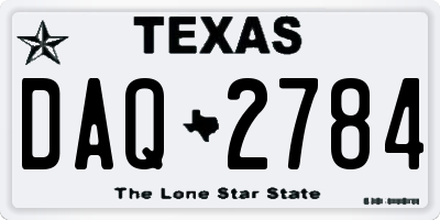 TX license plate DAQ2784