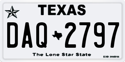 TX license plate DAQ2797