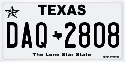 TX license plate DAQ2808