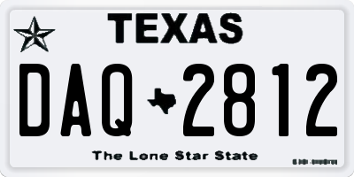 TX license plate DAQ2812