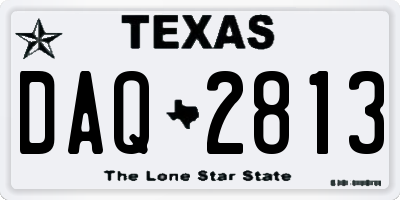 TX license plate DAQ2813