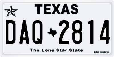 TX license plate DAQ2814