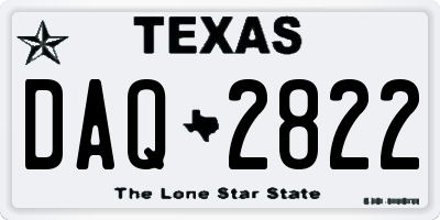TX license plate DAQ2822