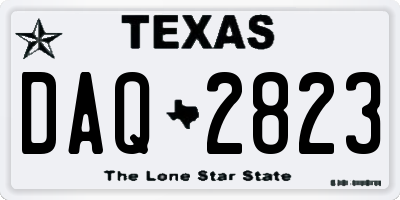 TX license plate DAQ2823