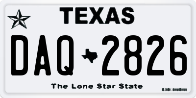 TX license plate DAQ2826
