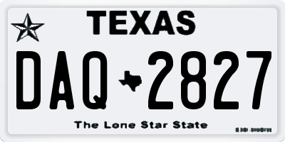 TX license plate DAQ2827