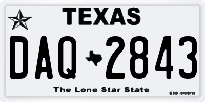TX license plate DAQ2843